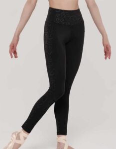 Elegante legging met print zwart-op-zwart