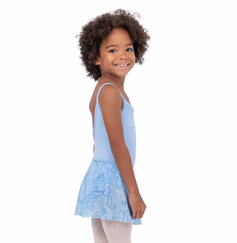 Rokje met een printje in blauw en een klein glitter steentje